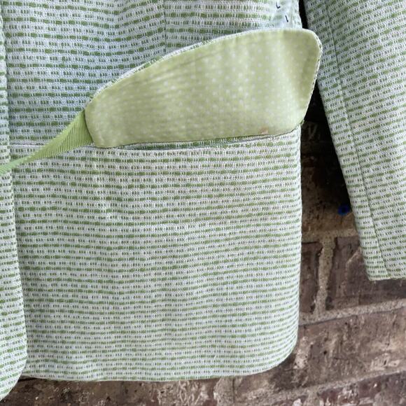 VTG‎ Old Navy Blazer Womens L Jacket Y2K Brat Green Career Coat Bow Ribbon - Picture 5 of 7